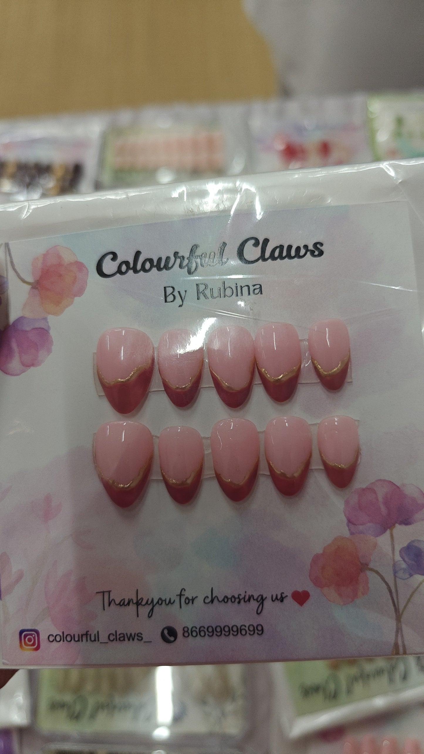 Coffin Pink Base White French with Pearls