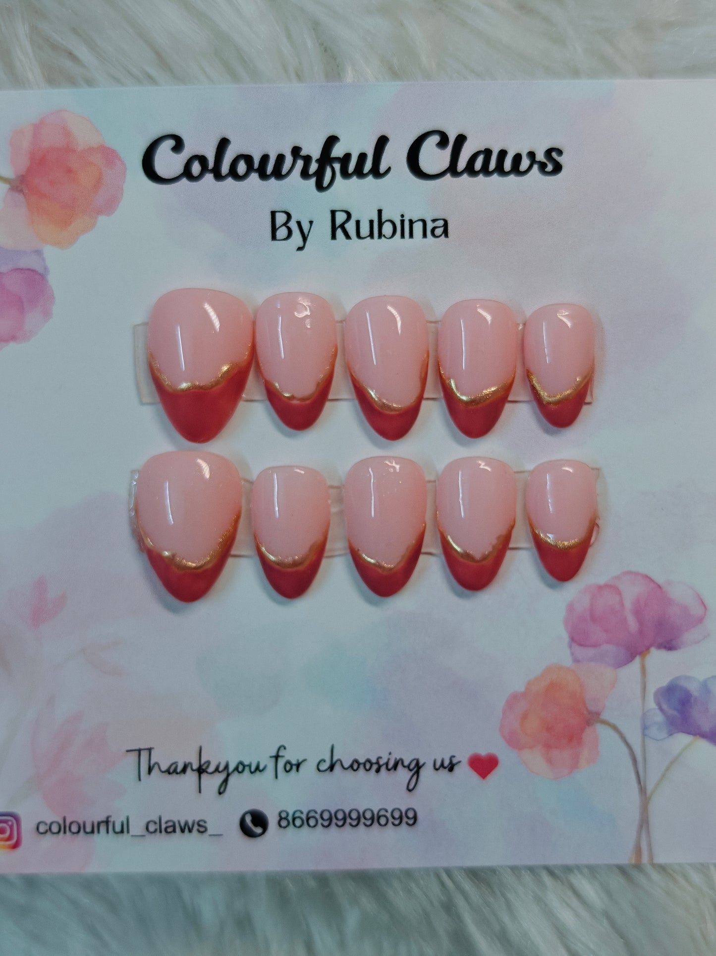 Short Almond Nude Pink with Chrome French