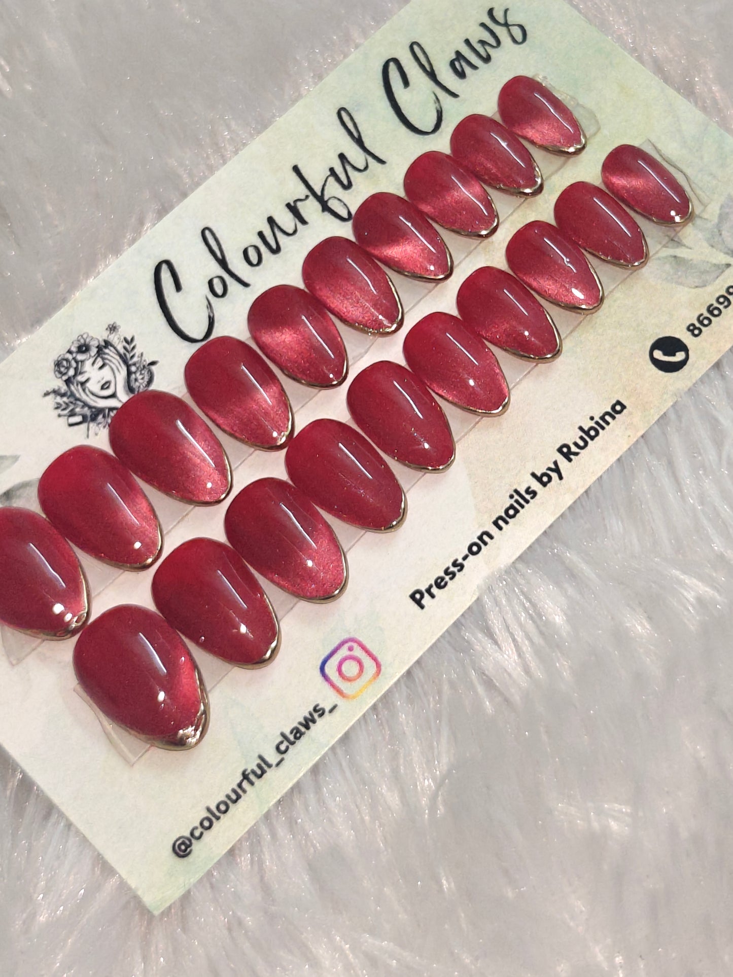 Red Cat Eye Nails