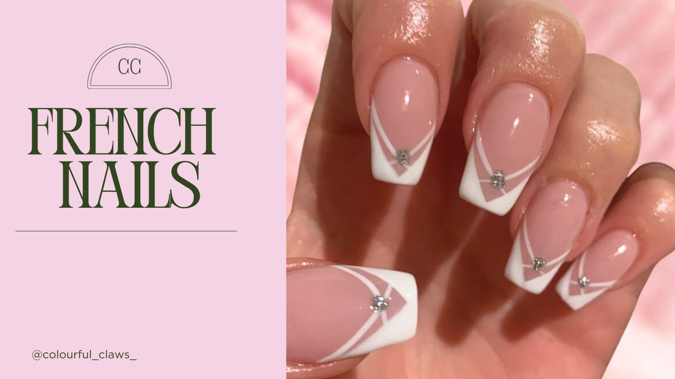 French Nails with Daimonds