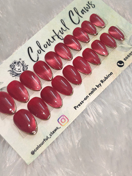 Red Cat Eye Nails