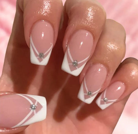 French Nails with Daimonds
